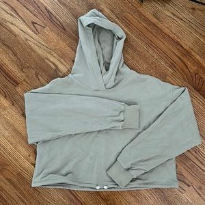 Green long sleeve top with hood size large